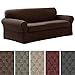 MAYTEX Pixel Ultra Soft Stretch 2 Piece Sofa Furniture Cover Slipcover, Chocolate Brown (Certified Refurbished)