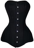 TXZTrade Women's Overbust Long Torso Cotton 26 Steel Boned Waist Training Shaper
