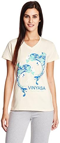 Urban Yoga Women's Cotton Slogan Half T Shirt top for Yoga Training and Exercise