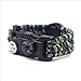 Gogolan Outdoor Survival Paracord Bracelet LED Flint Fire Starter Compass Scraper Whistle Rope(navy2#)