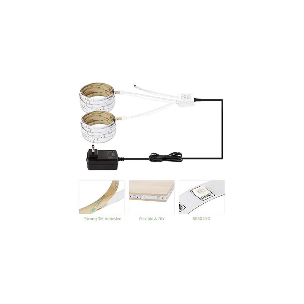 Lepro tira de luces LED de 65.6 pies, tiras LED RGB 5050 ultralargas