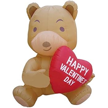Amazon Com 5 Inflatable Valentines Day Bear Holding Heart Yard
