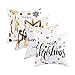 BLEUM CADE Pack of 4 Merry Christmas Pillow Cover Snowflakes and Happy New Year Decorative Pillow Cases Polyester Peach Cushion Case for Christmas Gift Bed Sofa Couch Decoration