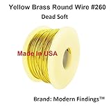 18 Ga Brass Round Wire 1/2 Lb. - 100 Ft. Spool (#260 Solid Raw Bare Brass)