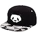 King Star Men Solid Flat Bill Hip Hop Snapback Baseball Cap Panda-Black