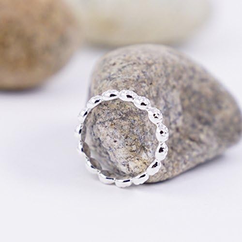 Daisy Ring Size 8 Sterling Silver Stackable For Women Dainty Flower Band For Little Girls