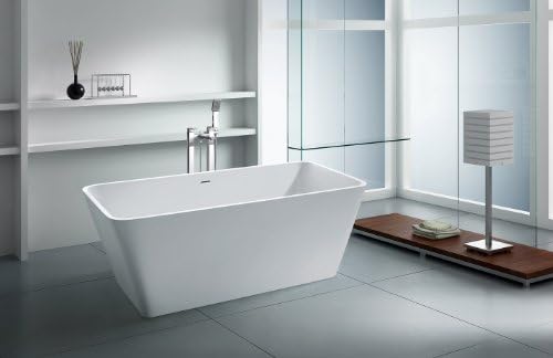 Modern Bathtub - Soaking Bathtub - Freestanding Bathtub - Solid Surface Bathtub - Cast Stone Bathtub - Lurisia II 65"