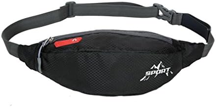 Qualitydreamei Unisex New Fashion Women Men Portable Travelling Nylon Waist Belt Pack Bag Pouch Black