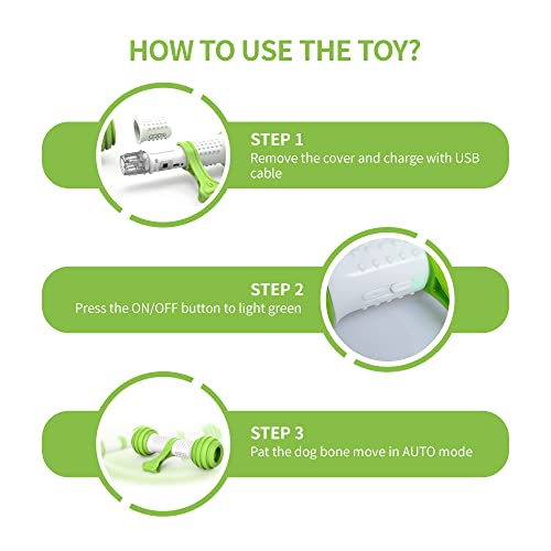 PETGEEK Automatic Dog Bone Toy, Smart Interactive Pet Toys for boredoms