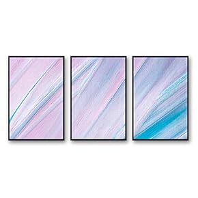 3 Piece Framed Canvas Home Artwork Decoration Watercolor Sfumato Canvas Wall Art for Living Room, Bedroom - 16"x24"x3 Panels