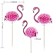 40 Pieces Pink Flamingo Cupcake Toppers Luau Food Cocktail Picks Tropical Toothpicks Hawaii Cake Decorations for Summer Beach Birthday Party Favors Supplies (Flamingo)