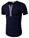 H2H Mens Casual Slim Fit Henley T-Shirts Short Sleeve Crew-Neck Basic Designed