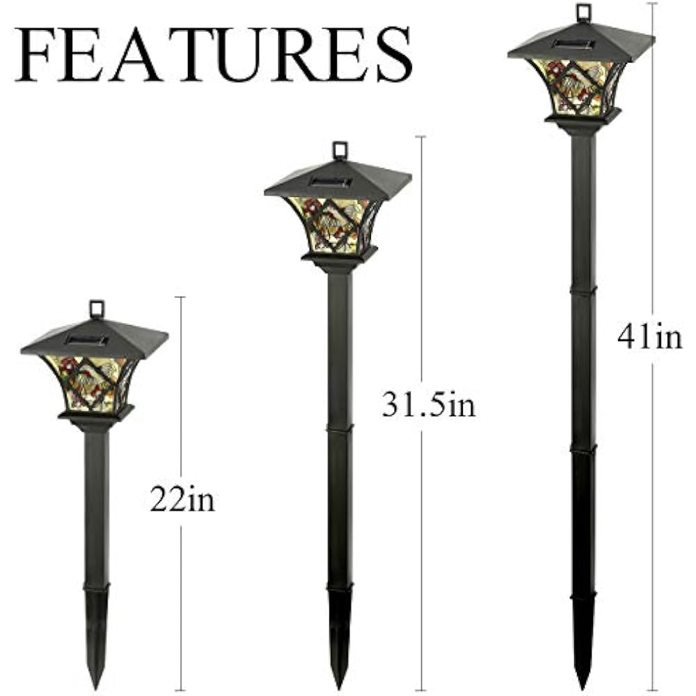 GIGALUMI Garden Solar Lights Outdoor, Tall Powered Stake - Decorative