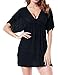 Costyleen Womens Summer Sexy See-through Bikini Cover up Sun Protective Beach Dress (S, black1),Black1,Small