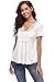 MISS MOLY Tunic Tops for Women Deep V Neck Lace Ruched Front Ruffle Short Sleeves Peasant Blouse Pleated Shirts Navy Blue, X-Small
