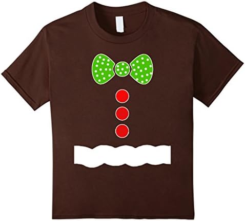 Kids Gingerbread Man Costume T Shirt - Christmas Shirts 12 Brown