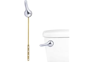 ANJOES Toilet Tank Front Mount Lever Set Toilet Trip Lever with Flapper Chain, Toilet Flush Lever Handle Replacement Kit, Universal Front-Mounted Lever, Chrome