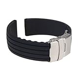Mokingtop® New 22mm Waterproof Silicone Rubber Watch Strap Band Deployment Buckle