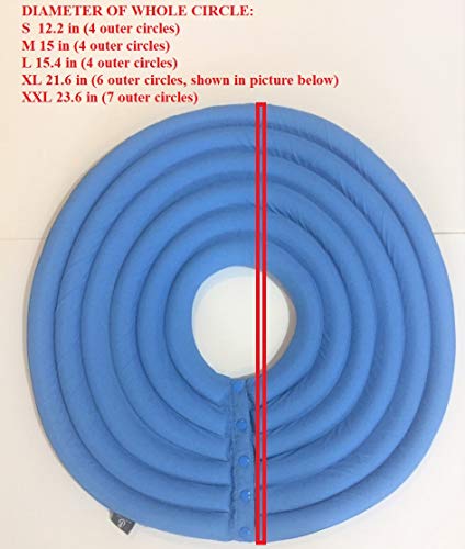 UsefulThingy Dog Recovery Collar - Soft Comfy Cone E-Collar After Surgery, Anti-Bite/Lick - for Cats Too, Quicker Healing - 5 Sizes, 2 Colors (XXL, Blue)