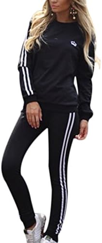 Verypoppa Women's Tracksuit Set 2 Piece Side Striped Sweatshirt Sweatpants Jogger Suit Outfit