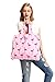 BeeGreen Reuable Bags Grocery Roll Up w Elastic Ribbon,Fashion Printing Pattern Design, Compact, Washable, Durable and Lightweight (Flamingo)