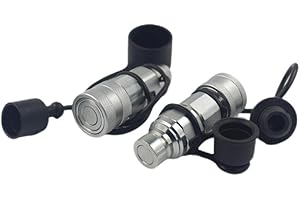 UNDERCARRIAGE Ag Poppet Poineer Style ISO5675 Body 1/2" to Flat Face ISO16028 Body 1/2" Hydraulic Quick Connect&Disconnect Coupler Adapter Set,Replace SAE/EAS-500