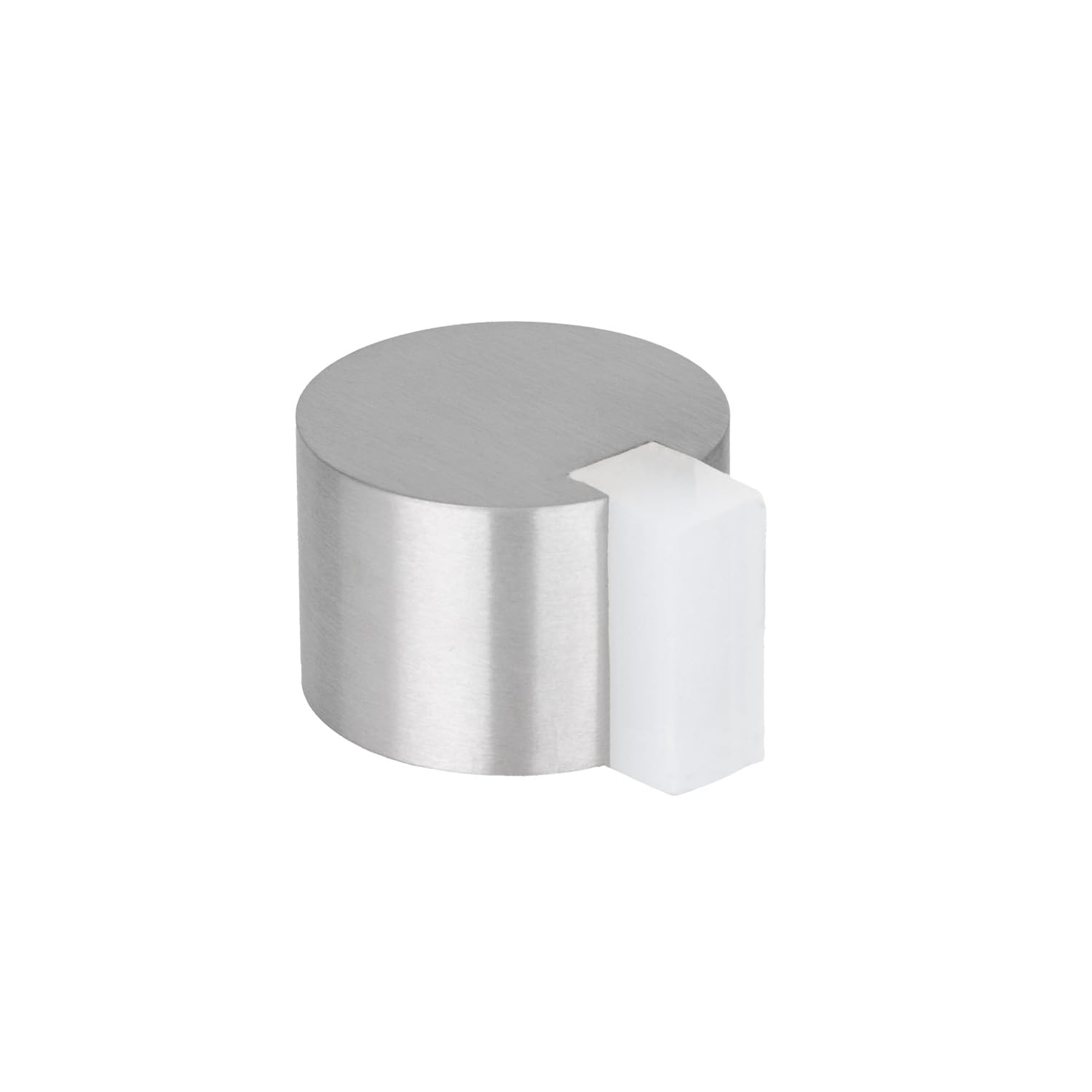 EVI Herrajes | Decorative Door Stop | Adhesive Installation | Ø28x20mm | Stainless Steel Body | White Rubber Protection | Functional and Decorative | I-19328BAM