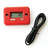 Bhbuy Waterproof Digital LCD Tach Hour Meter Gauge Marine Motorcycle ATV for 4 Stroke Gas Engine (Red)