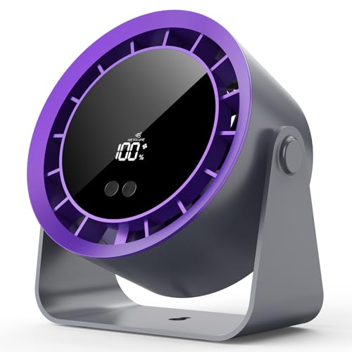 Ventilador de Mesa, Ventilador Portátil USB con 1-100 Velocidad Ajustable,360° Ajustable&Montaje en Pared/Colgar,Pantalla LED,Ventilador Escritorio Silencioso para Hogar,Oficina,Dormitorio, Exteriores