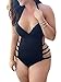 Sorrica Trendy Women's Summer Strappy One-Piece Swimsuits Plus Size Black, 4XL