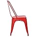 Poly and Bark Metal Modern Dining Chair, Industrial Mid Century Kitchen Cafe Restaurant Side Chair, Stackable, Red (Set of 4)