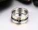 Gold Silvery Black Spinner Stainless Steel Roman Numerals Mens Womens Ring, Size 