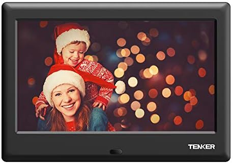 TENKER 7-inch [Updated] HD Digital Photo Frame IPS LCD Screen with Auto-Rotate/Calendar/Clock Function, Mp3/Photo/Video Player with Remote Control, Black