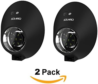 Bright Solar Powered Outdoor LED Lights with Motion Sensor Detector by Solario. Easy to Install Wireless Exterior Security Lighting for Patio, Deck, Driveway Garden, Stairs &amp; Outside Walls. (2 Pack)