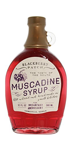 Blackberry Patch Muscadine Syrup Syrups 12 oz Bottle â€“ Small Batch & Handmade in Georgia, Perfect on Pancakes, Waffles & French Toast, Great Dessert Topping