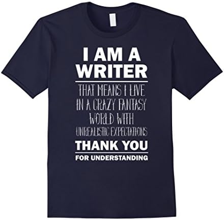 Men's I Am a Writer - Funny Author T-Shirt Gift Tee 2XL Navy