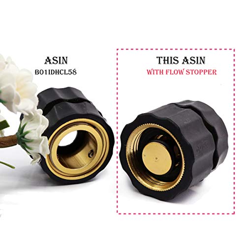 PLG Garden Hose Quick Connector with Flow Stopper-Internal Shut Off Valve - Thumbnail 2