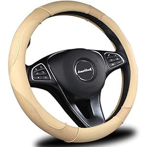 AmeriLuck Car Steering Wheel Cover, Universal 15 inch, Odorless, Breathable, Anti-Slip, Sporty, Soft & Snug Grip (Micro Fiber, Grey)