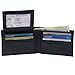 Alpine Swiss Mens Leather Wallet 2-In-1 Bifold Flip up Removable Card Case Black