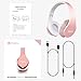 Bluetooth Wireless Over-ear Stereo Headphones, Fetta 4 in 1 Upgrade Bluetooth Foldable Headsets with Micro Support SD/TF Card (Upgrade Rose Gold)
