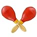 AQUEENLY Plastic Maracas Shakers, Sand Hammer Rattles with Wooden Handles for Percussion, Music Performances - Percussion Instrument (2 Pcs, Red)