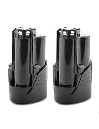 Shentec - Batería de repuesto para Milwaukee 48-11-2401 M12 (2 unidades, 2500 mAh, 12 V)