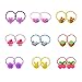 18 Pcs (9 Pairs) Cartoon Toddlers' Elastic Hair Ties Girls' Hair ropes Kids Ponytail Holder