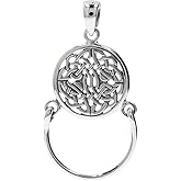 Jewelry Trends Sterling Silver Celtic Knotwork Charm Holder Round Pendant