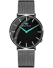 Welly Merck Herren Analog Uhren Schweizer Quarzwerk Mit Schwarz Edelstahl Armbänder M-C10M2