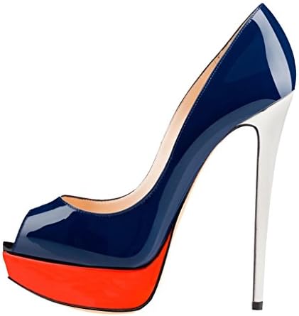Eithy Women's Peep Toe Slip on Stiletto High Heels Platform fashion Dress Party Pumps 7 M US