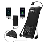 WOBON Portable Charger 10000mAh Compact Power Bank External Battery Pack Ultra Slim and Light Battery Charger with Built-in AC Plug and Micro USB Type-c Lightning Cable for iphone, Android and More