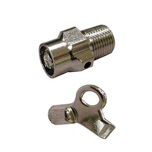 (H&H) New HVAC 2 1/8" MIP Radiator Air Vent Bleeder Valves and 1 Key (1kit)