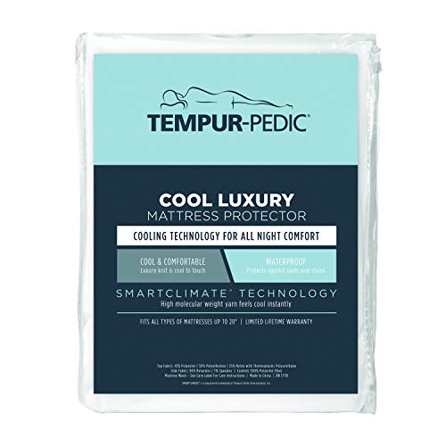 TempurPedic Cool Luxury Mattress Protector, Queen, White Pricepulse