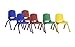 ECR4Kids School Stack Chair with Matching Powder Coated Legs/Ball Glides (6-Pack), 10-Inch, Assorted Colors
